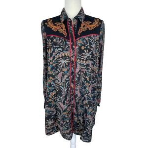 Anthropologie Holding Horses Escalante Embroidered Western Shirt Dress Size 6